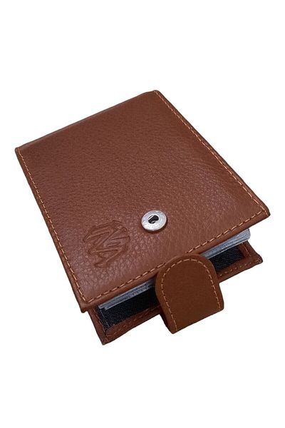 MKM Luxury Leather Card Holder Wallet - Horizontal Snap Model