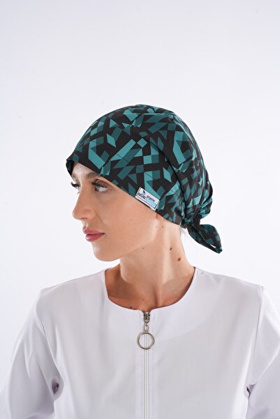 Nur Medikal Giyim Geometri Desenli Tesettür Doktor Hemşire Hastane Aşçı Cerra...