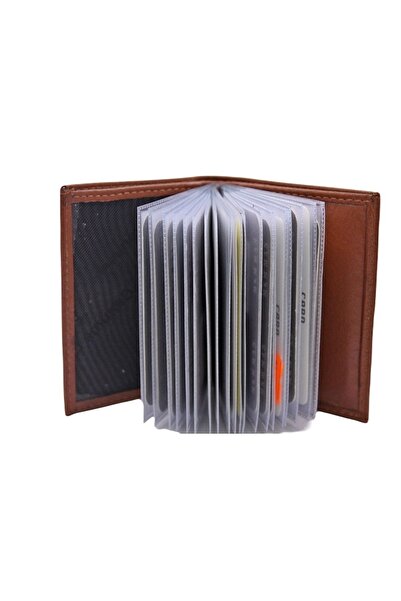 MKM Luxury Leather Card Holder Wallet with 20 Transparent Card Holders