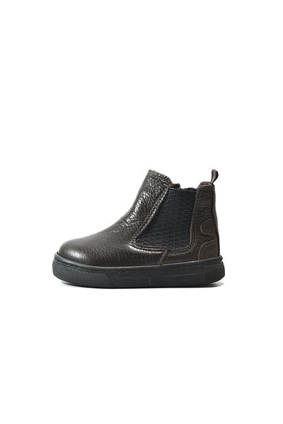 Onlo Ayakkabı R.246 Genuine Leather Brown Zippered Orthopedic Baby Boy Boots