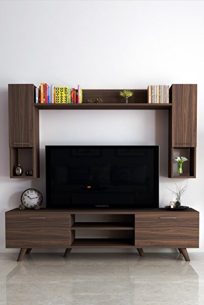 Moonlife Istanbul Dolaplı Kapaklı Tv Ünitesi Ceviz