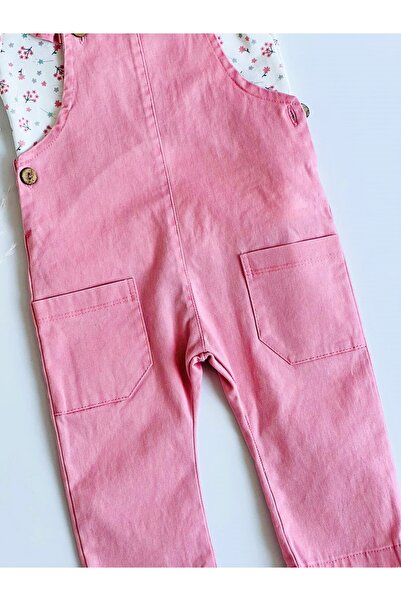 Aydodo Ester Floral Patterned Frill Shoulder Strap Salopet