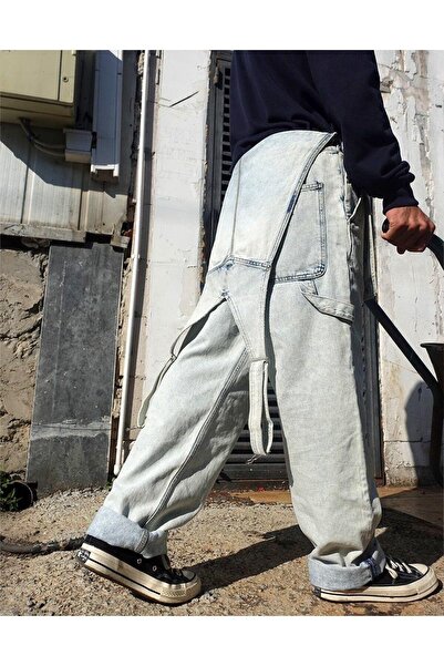 BPM Salopetă Premium Baggy Fit Unisex Denim Albastru