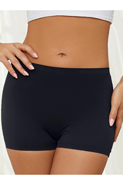 Adeniz Laser Cut Seamless Black Women's Boxers - Pack of 4 Normal Waist