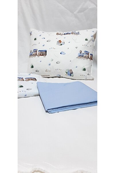 Park Beşik Tren Desenli Bebek Nevresim Takımı 80×120cm 110x150cm Çarşaf Yastık Kılıfı 35x45cm çufçuf