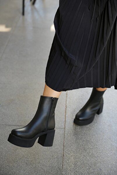 LAMİNTA Stanley Black Patform Sole Women's Boots