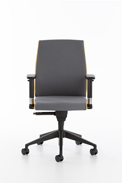 Bürotime Havana Çalışma Koltuğu, Orta Sırt, Plastik Ayak, Antrasit & Sarı