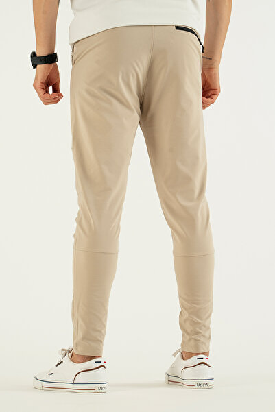 Souris Ανδρικό παντελόνι Jogger με στενό ύφασμα με ελαστικό ύφασμα Lycra χρώματος πέτρας