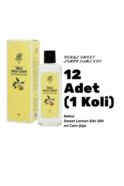 Rebul Sweet Lemon Edc 250ml Cam Şişeli Tatlı Limon Kokulu Kolonya 12 Adet (1 ...
