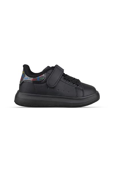 MP ONE Toddler - Tenis negru cu șireturi Velcro