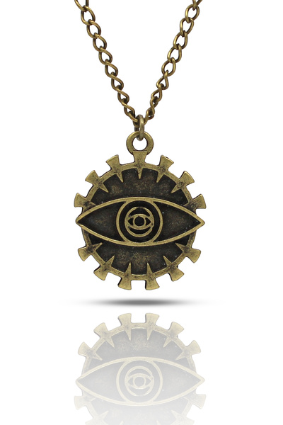 kolbi قلادة عين الحظ على شكل عين الشر - سلسلة كلاسيكية مطلية باللون الأصفر ال...