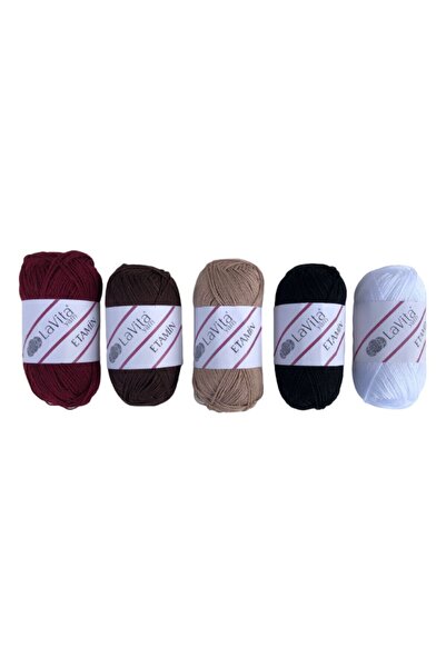 LaVita Yarn 30 г Etamin Amigurumi - Пунч, прежда за ръчно плетене, 5 броя Tak...