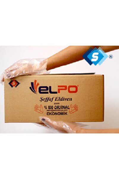 ELPO Şeffaf L Beden Poşet Eldiven 1 Koli Kutu Içeriği 100 Paket