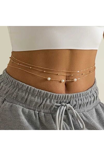 Pearl Jewelry Inci Taşli Göbek Zinciri