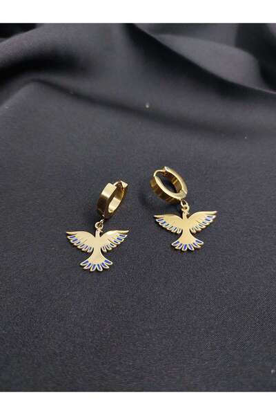 Demeter Anka Kuşu Altın Renk Paslanmaz Çelik Küpe