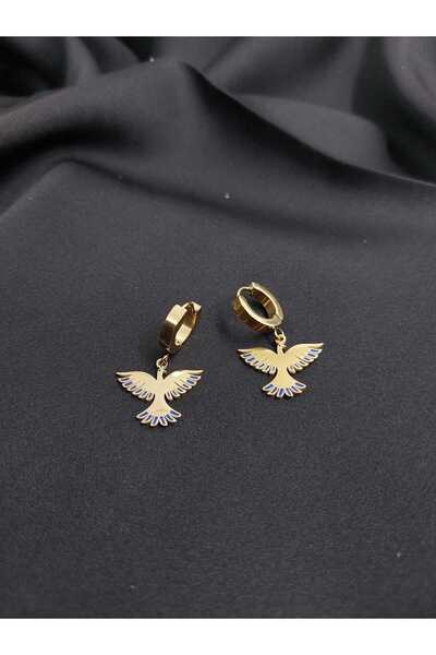 Demeter Anka Kuşu Altın Renk Paslanmaz Çelik Küpe