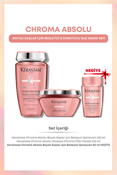 Kerastase Chroma Absolu Boyalı Saçlar İçin Besleyici Ve Koruyucu Bakım Seti