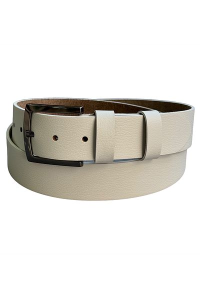 Süzer Deri 4 cm. Curea albă pentru bărbați sport din piele naturală