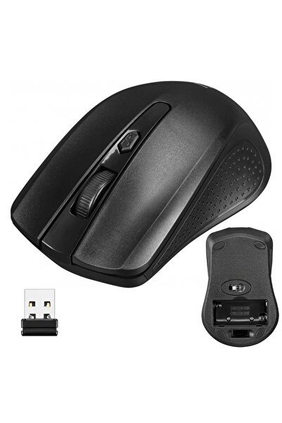 nelerbulurum TAK ÇALIŞTIR USB SİYAH 2.4GHZ 1500 DPI OPTİK KABLOSUZ MOUSE