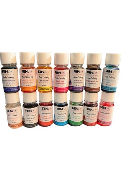 DizayNova Gıda Boyası Seti 14 Adet 14 Renk 10 Ml X 14 Adet Su Bazlı Sıvı Gıda...