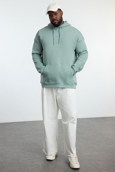 Trendyol Collection Reflector Printed - Hooded Oversize Fleece Sweatshirt Tmnaw24Ao00029