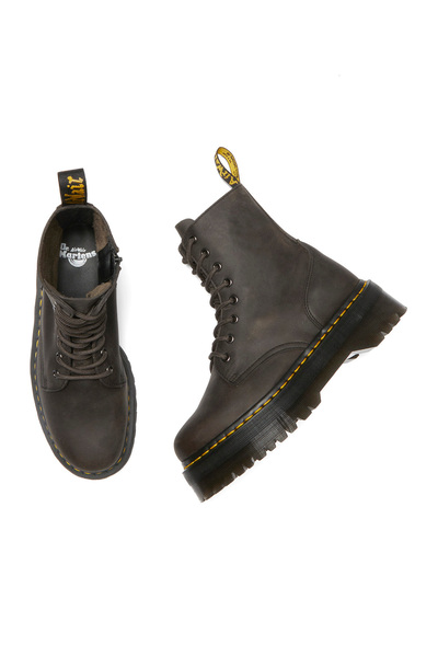 Dr. Martens Jadon Charcoal Grey - Burnished Waxy Pull Up WP Shoes