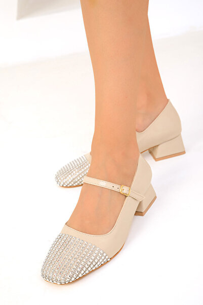 SOHO Bej Rugan Kadın Klasik Topuklu Ayakkabı 19570