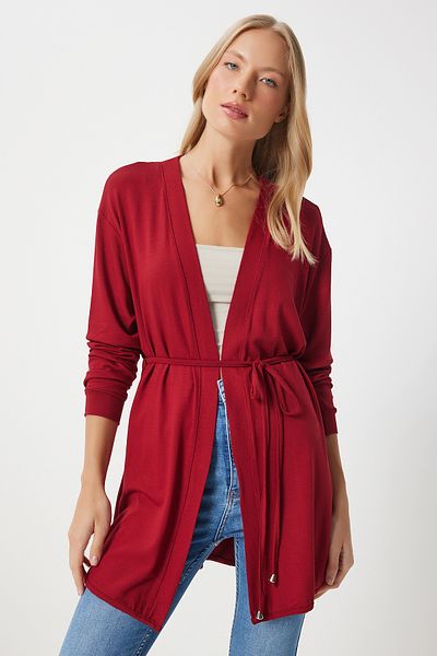 Happiness İstanbul Rote Damen-Strickjacke für die Saison – EN00620