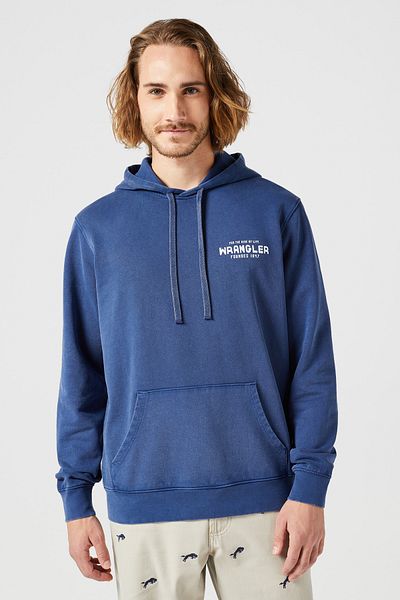 WRANGLER Marineblaues Kapuzen-Sweatshirt mit Grafikmuster