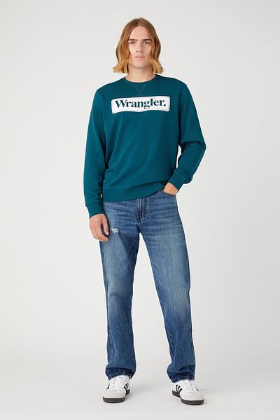 WRANGLER Saisonale Crew – Deep Teal Green