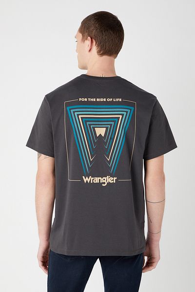WRANGLER T-Shirt mit Graffiti-Muster – Black Fade