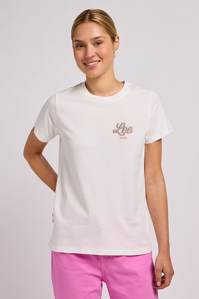 Lee Ecrufarbenes T-Shirt mit kleinem Logo