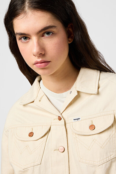 WRANGLER Bílá westernová bunda