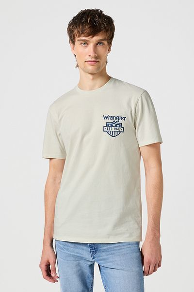 WRANGLER Vintage-T-Shirt mit grafischem Muster – Weiß