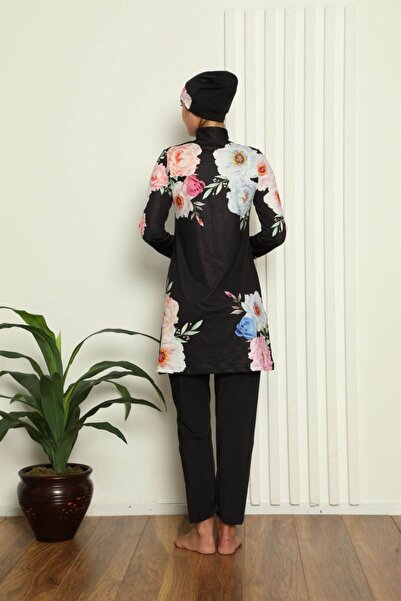 Akbeniz Ψηφιακό σχέδιο Full Hijab μαγιό - 31045