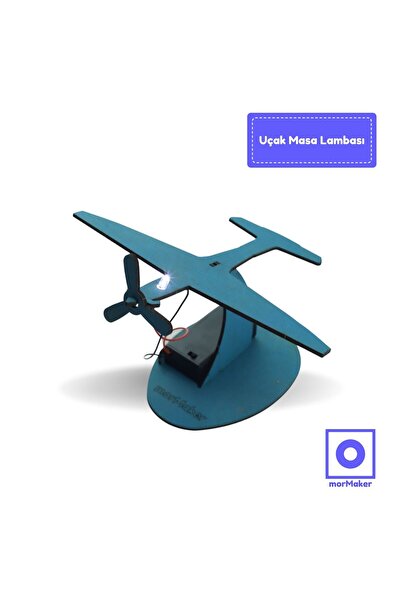 morMaker Uçak Masa Lambası Kendin Yap Ahşap Oyuncak STEM-A Eğitim Seti