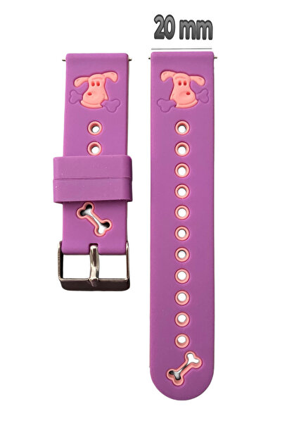 Onkatech Akıllı Saat Için 20mm Uyumlu  Desenli Silikon Saat Kordonu