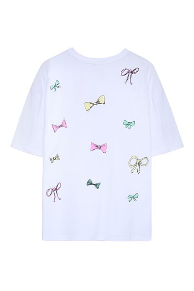 Quzu Tricou alb - Imprimat cu fundita pe spate