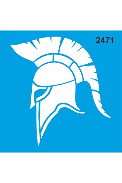 StencilSepeti قالب رسم استنسل خوذة سبارتان 40x40