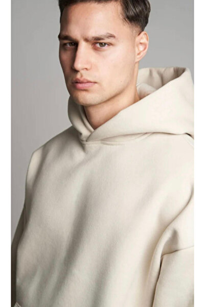 NO 601 Ανδρικό φούτερ μπεζ υπερμεγέθη