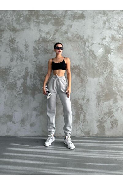 NO 601 Pantaloni de trening oversize gri pentru damă