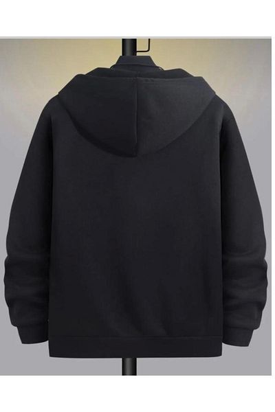 NO 601 Ανδρικό oversize μαύρο μπουφάν με φερμουάρ