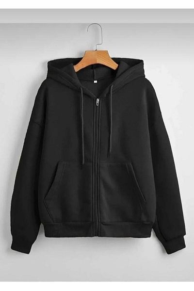 NO 601 Ανδρικό oversize μαύρο μπουφάν με φερμουάρ