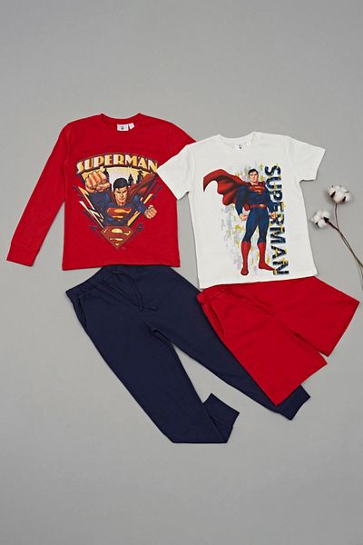 for you kids 4-Piece Superman Printed Tshirt Shorts Trousers Set