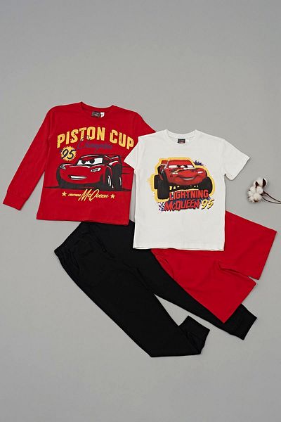 for you kids 4-Piece McQueen Printed T-shirt Shorts Trousers Red Set