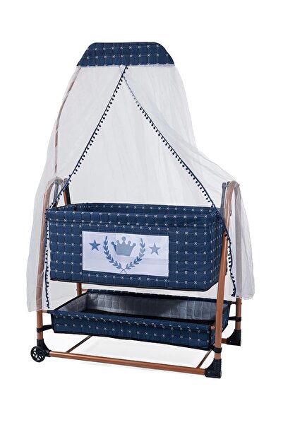 LOOVE BEBE King Lüx Metal Sallanır Beşik Lacivert