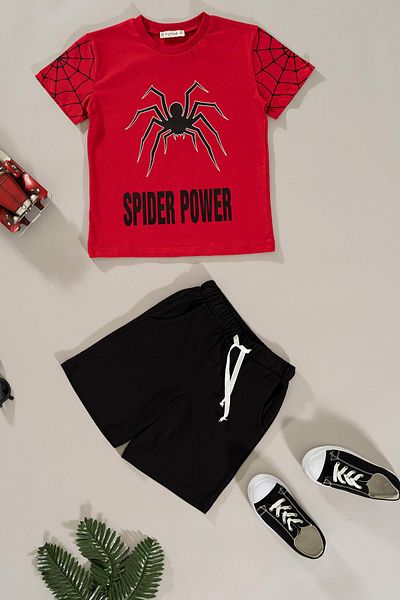 for you kids Spider Power Red Set - Printed Top and Bottom Set