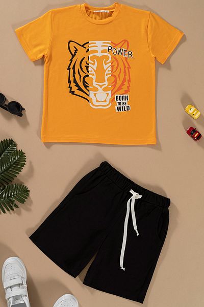 for you kids Tiger Printed Orange Top and Bottom Set