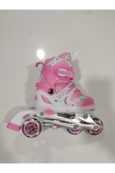 Can Spor Can Başlangıç Pateni Çift/tek Sıra Ayarlanabilir S(31-34) Silikon Teker Pembe