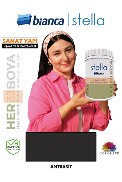 Bianca Stella Su Bazlı Boya Fayans-Mermer-Tezgah-Kapı-Dolap-İç Cephe-Dönüşüm-Mutfak-Banyo-Plastik-Ahşap